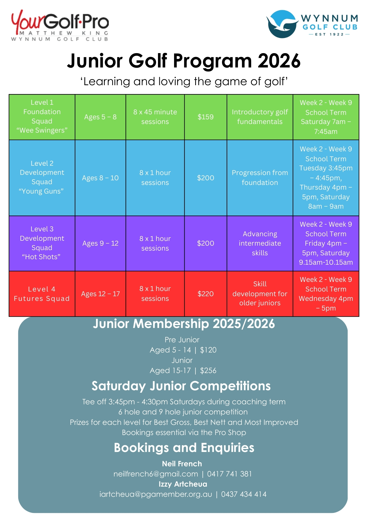 Junior Golf Program 2026