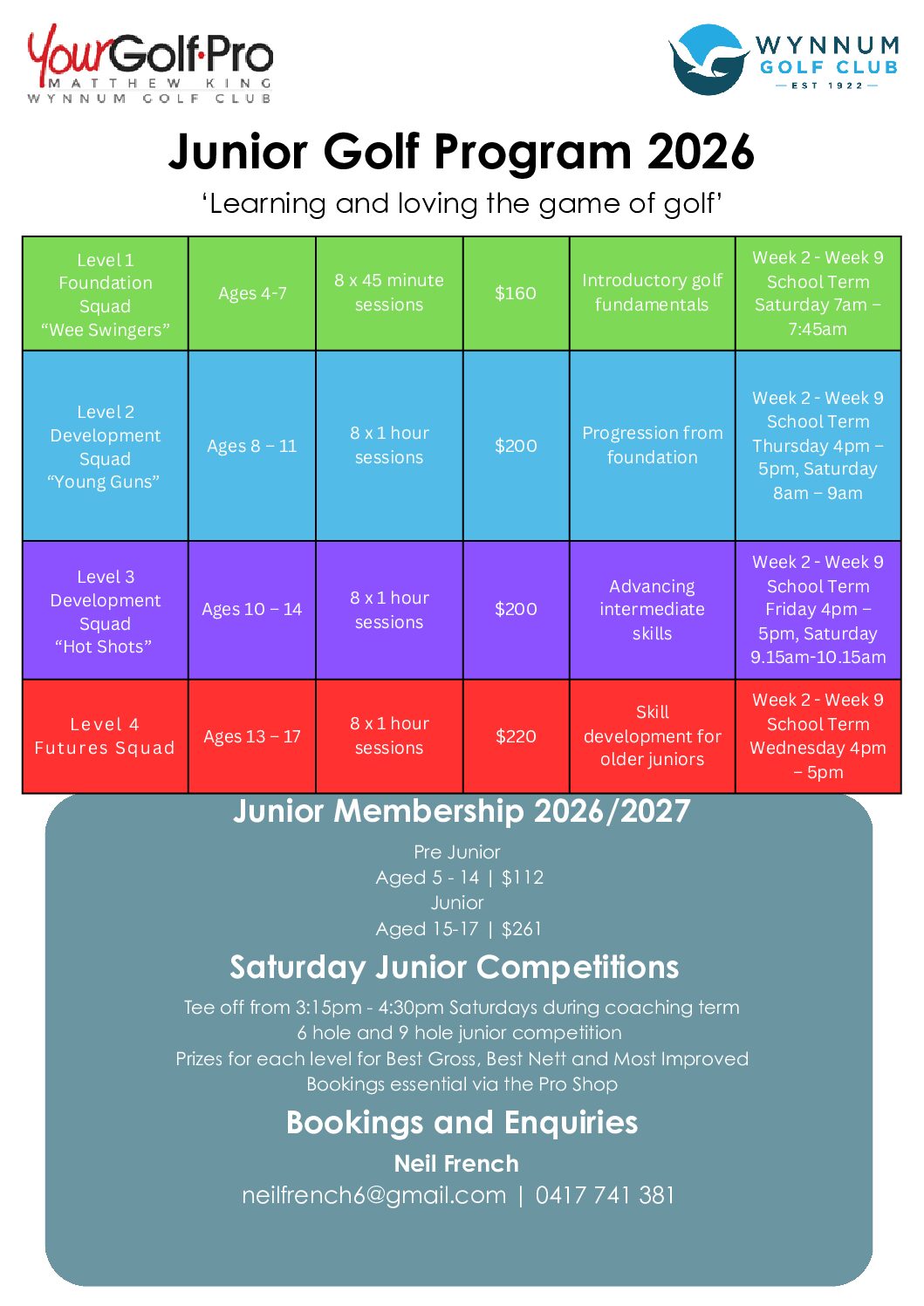 Junior Golf Program 2026